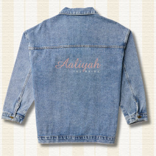 Vaquera Chaqueta de Denim de Novia Personalizada   Rosa y 