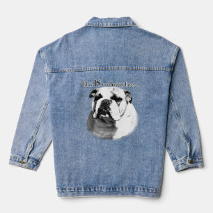 Vaquera Chaqueta de Denim Face Feliz bulldog