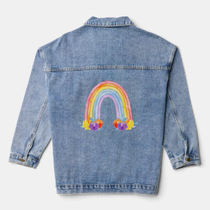 Vaquera Chaqueta de Denim Femenino Arcoiris