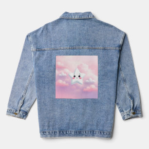 Vaquera Chaqueta de Denim Femenino con estrella rosa