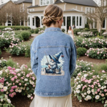 Chaqueta de Denim Femenino de Gnome de la Pesca De