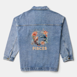 Vaquera Chaqueta de Denim Femenino Pisces Zodiac