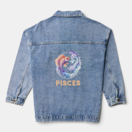 Vaquera Chaqueta de Denim Femenino Pisces Zodiac