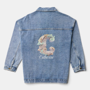 Vaquera Chaqueta de Denim inicial 'C' barroca Pastel