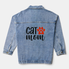 Vaquera Chaqueta de Denim para mujeres de la mamá del gato