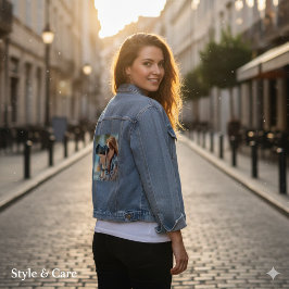 Vaquera Chaqueta de Denim Personalizada con tu Imagen o Ar