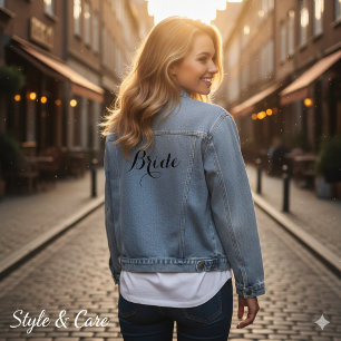 Vaquera Chaqueta de denim personalizada única para novia e