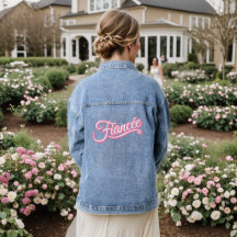 Chaqueta de Denim rosa/blanco Fiancee