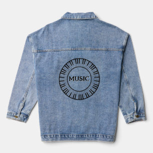 Vaquera Chaqueta de diseño de música de teclado redondeado