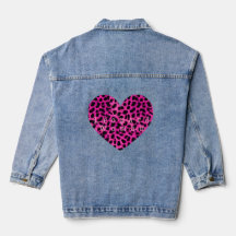 chaqueta de estampado de corazón de leopardo