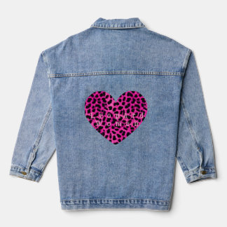Vaquera chaqueta de estampado de corazón de leopardo