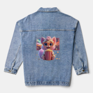 Vaquera Chaqueta de gatito de palomitas linda