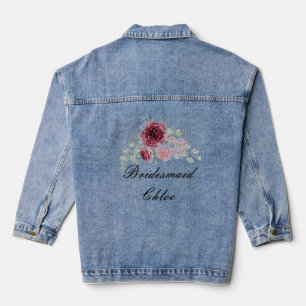 VAQUERA CHAQUETA DE JEANS FLORAL PERSONALIZADA PARA DAMAS