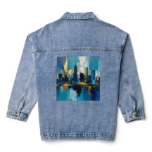 Chaqueta de mezclilla abstracta de luces de ciudad