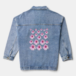 Vaquera Chaqueta de mezclilla azul con estampado floral bo