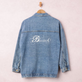 Vaquera Chaqueta de mezclilla bendita (Blanca)