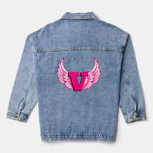 Chaqueta de mezclilla con alas de ángel de monogra