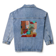 Chaqueta de mezclilla con arte abstracto