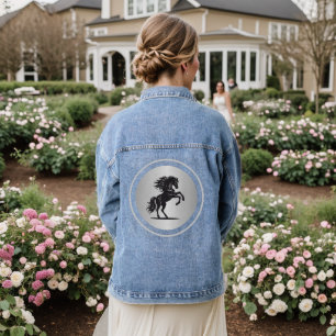 Vaquera Chaqueta de mezclilla con caballo encabritado Silv