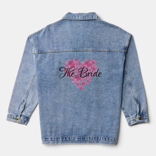 Vaquera Chaqueta de mezclilla con corazón de amor floral (Reverso )