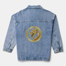 Vaquera Chaqueta de mezclilla con dragón dorado
