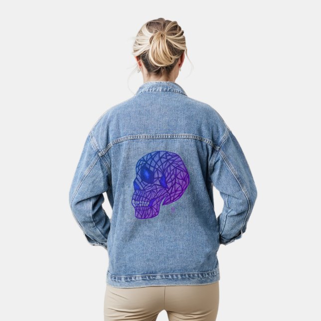 Vaquera Chaqueta de mezclilla con estampado de calavera en (Modelo)