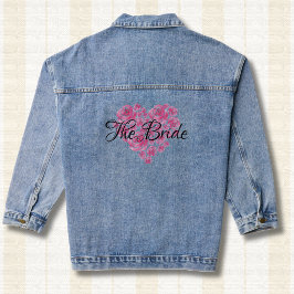 Vaquera Chaqueta de mezclilla Corazón de Amor Floral