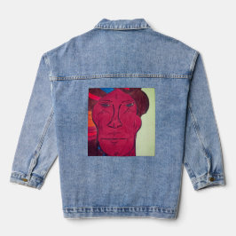 Vaquera Chaqueta de mezclilla de arte multirracial