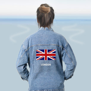 Vaquera Chaqueta de mezclilla de bandera británica persona