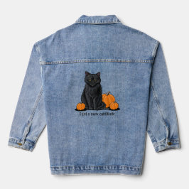 Vaquera Chaqueta de mezclilla de gato negro con especias d
