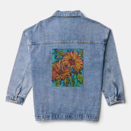 Vaquera Chaqueta de mezclilla de girasoles