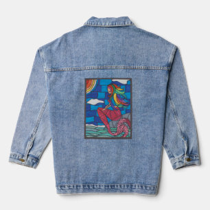 Vaquera Chaqueta de mezclilla de sirena Arte de estilo vid