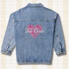 Vaquera Chaqueta de mezclilla Floral Love Heart