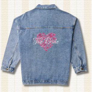 Vaquera Chaqueta de mezclilla Floral Love Heart