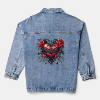 Vaquera Chaqueta de mezclilla Gothic Heart Valentine
