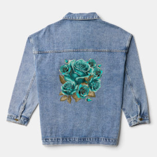 Vaquera Chaqueta de mezclilla vintage rosa verde azulado