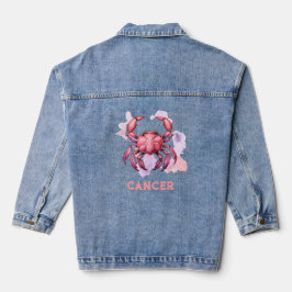 Vaquera Chaqueta de Rótulo Zodiaco para mujeres con denim