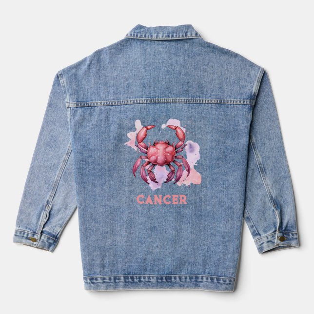 Vaquera Chaqueta de Rótulo Zodiaco para mujeres con denim (Reverso )