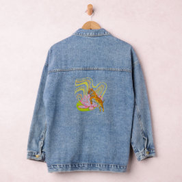 Vaquera Chaqueta de tigre zodiaco chino Denim