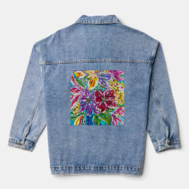 Vaquera Chaqueta Floral Jeans