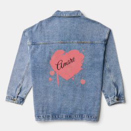 Vaquera Chaqueta Grunge Denim "Amore" Heart