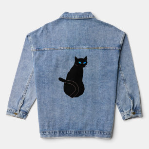 Vaquera Chaqueta negra de gato con ojos azules de Denim
