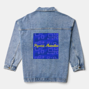 Vaquera Circuito de la Chaqueta de Denim Geométrico Azul C