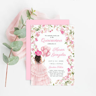Vaquera con globos Invitación Quinceañera