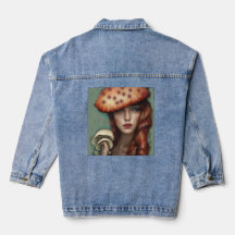 dama hongo divertida chaqueta de mezclilla azul ro
