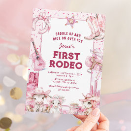 Vaquera de Primer Rodeo Invitaciones de Cumpleaños
