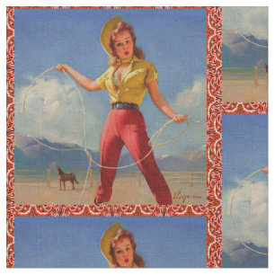 Vaquera del vintage con la tela de la cuerda