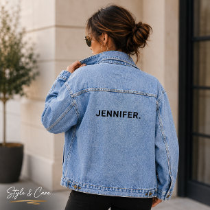 Vaquera Diseño de nombre personalizado en chaqueta de mezc