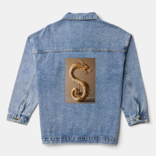 Vaquera Elegancia del dragón de bambú: Chaqueta de jeans d