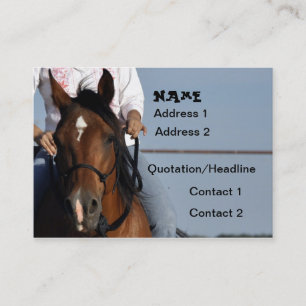 Vaquera en tarjeta de visita del caballo